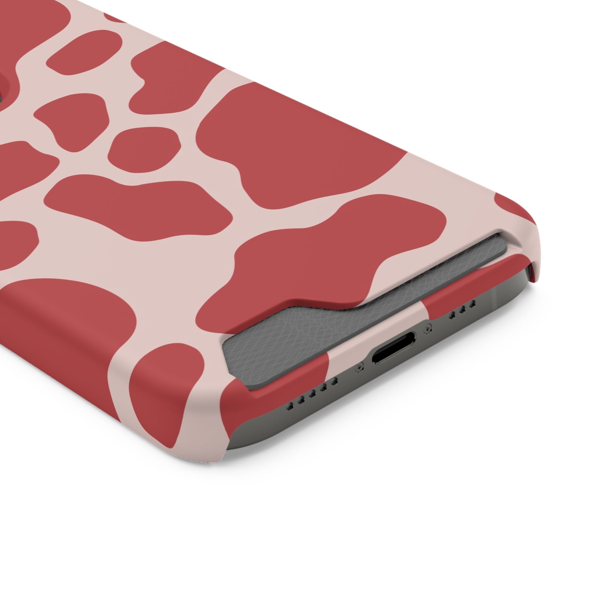 Red and White Cow Print Cardholder Case, Artsulli - Art is Long, Life is Short, Phone Case, , , , , , ,