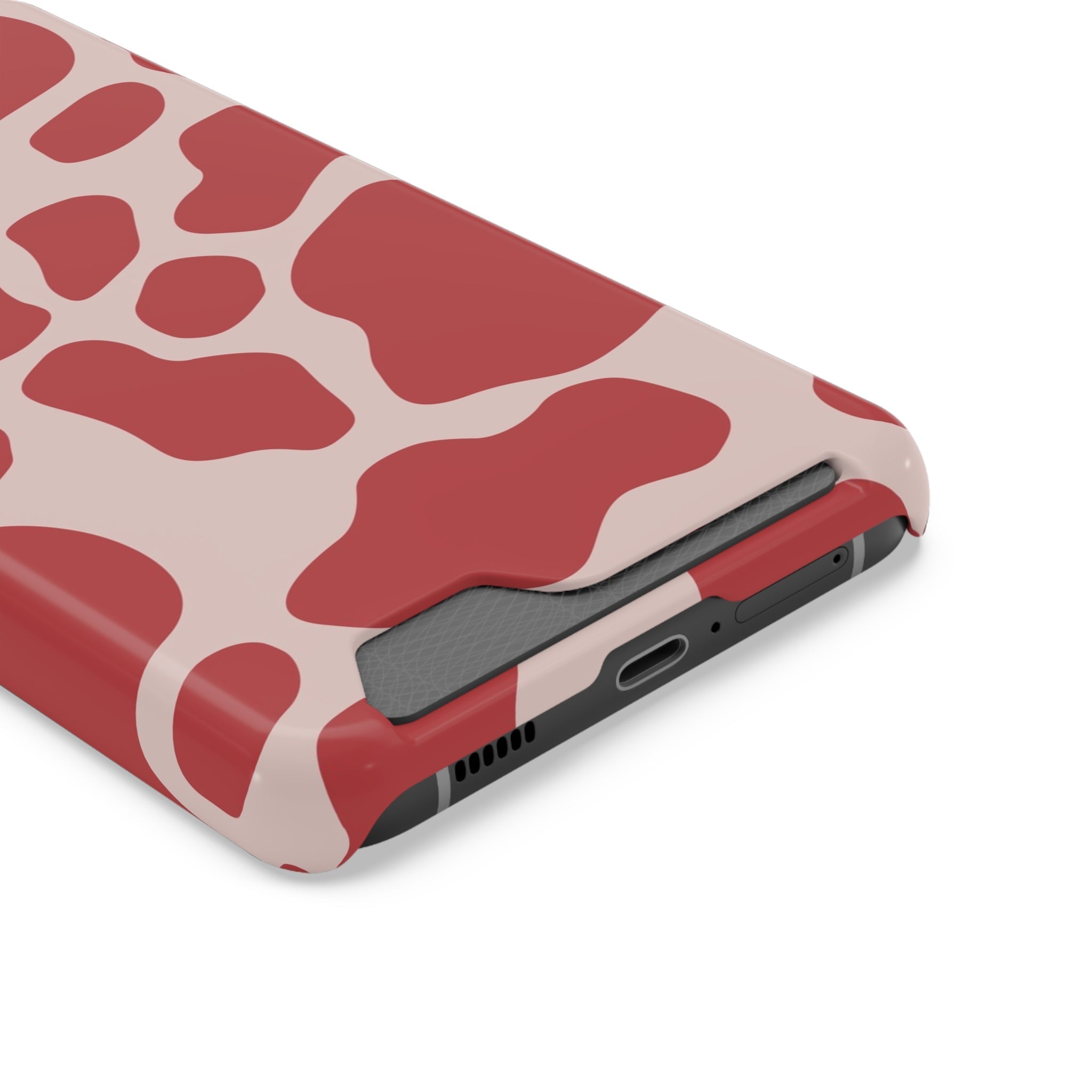Red and White Cow Print Cardholder Case, Artsulli - Art is Long, Life is Short, Phone Case, , , , , , ,