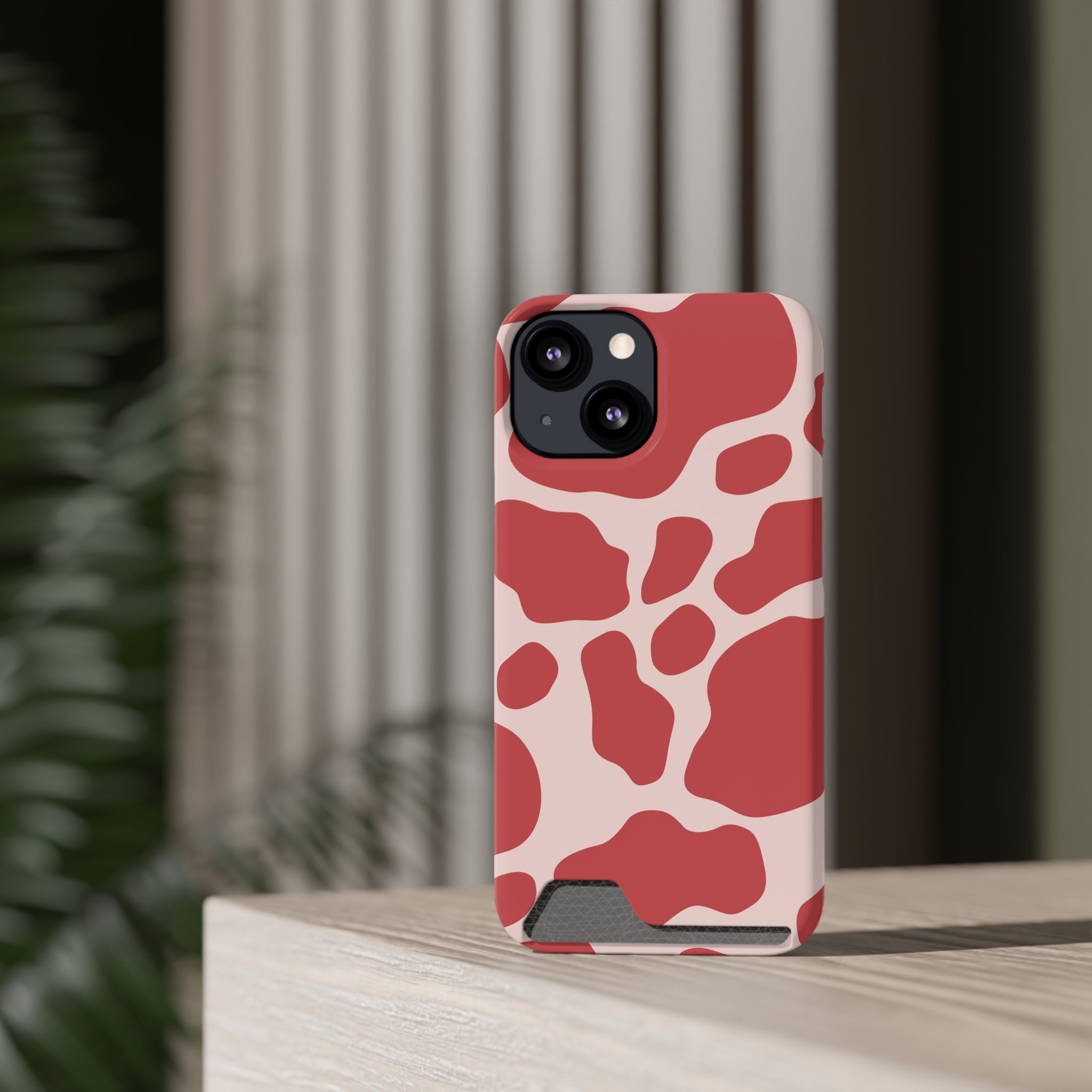 Red and White Cow Print Cardholder Case, Artsulli - Art is Long, Life is Short, Phone Case, , , , , , ,