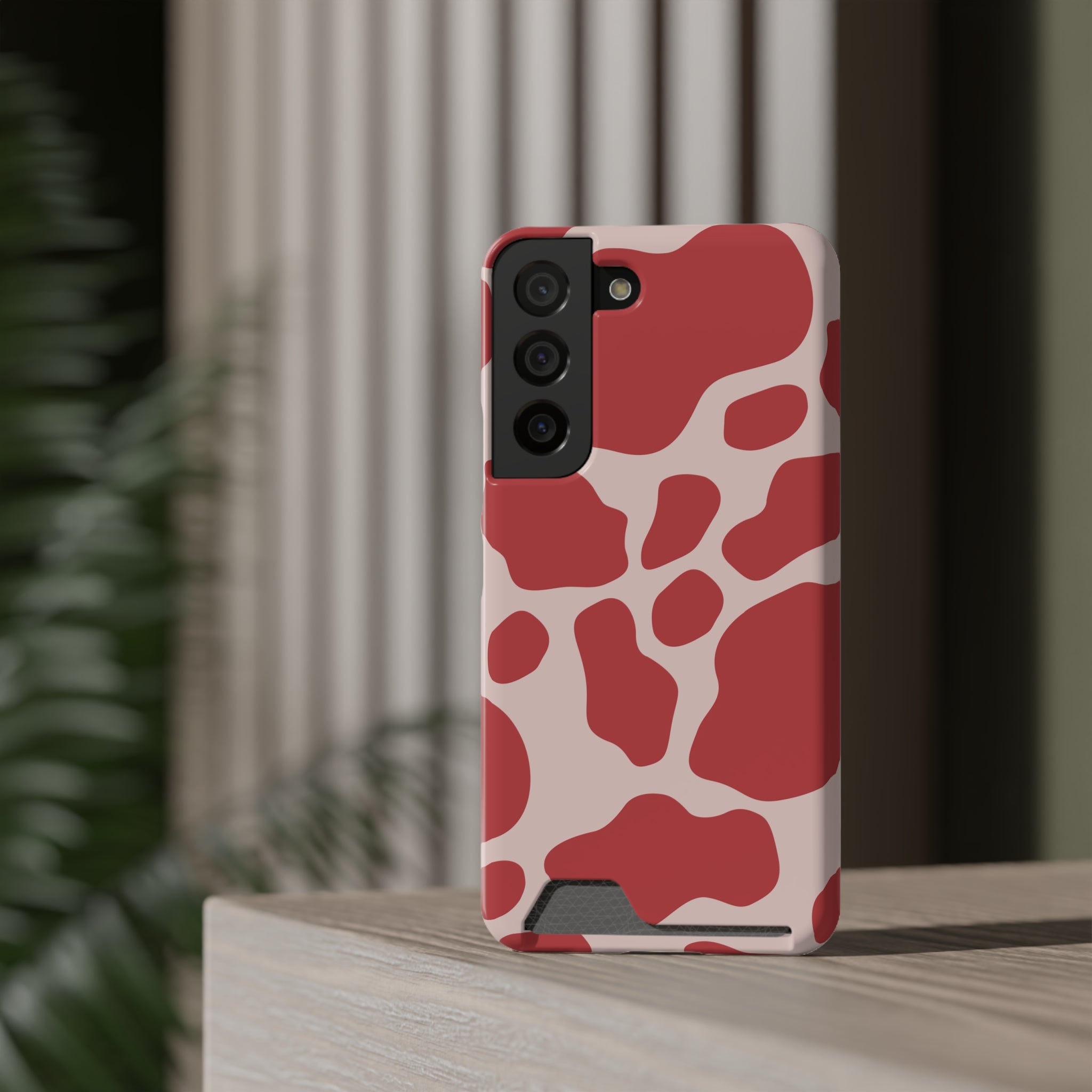 Red and White Cow Print Cardholder Case, Artsulli - Art is Long, Life is Short, Phone Case, , , , , , ,