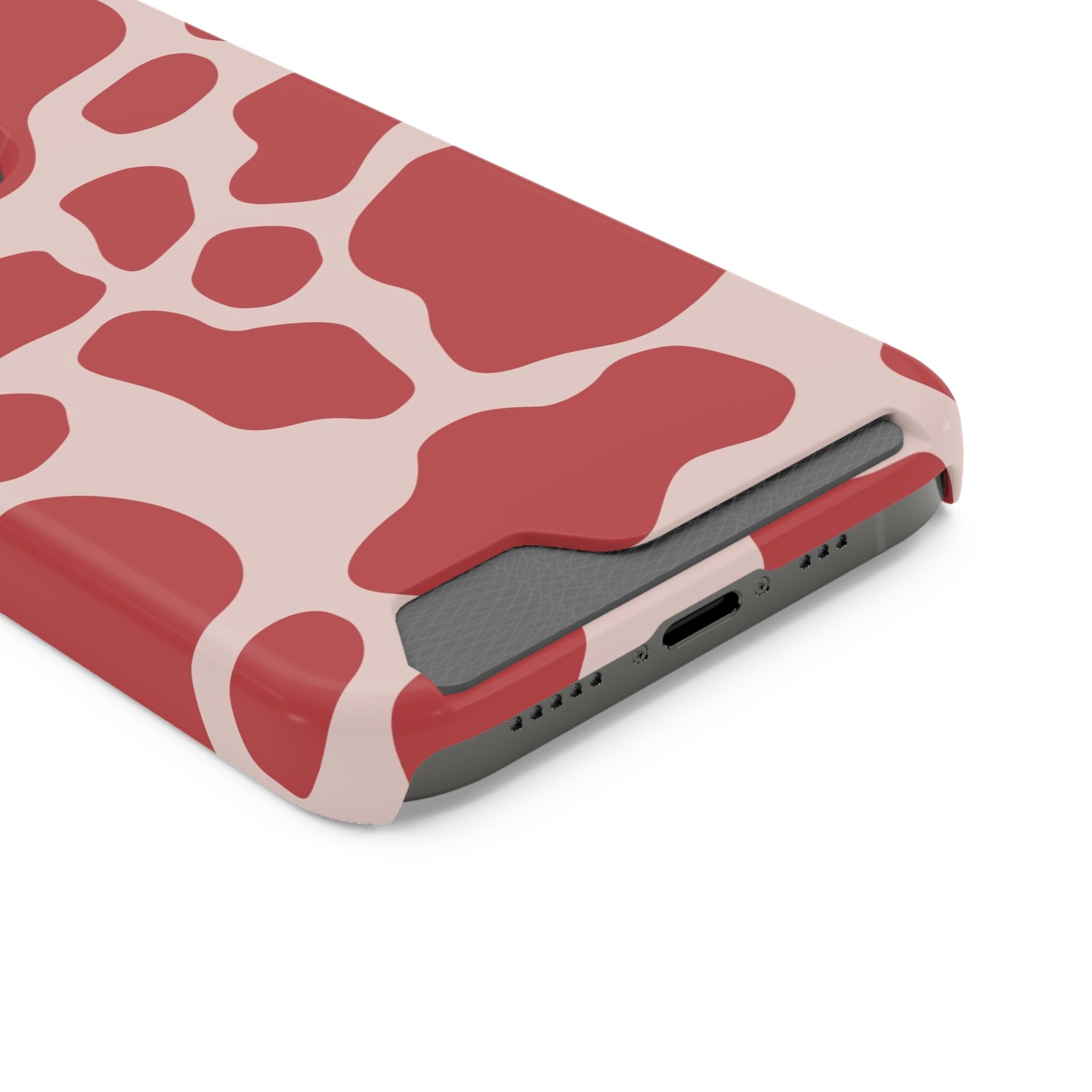 Red and White Cow Print Cardholder Case, Artsulli - Art is Long, Life is Short, Phone Case, , , , , , ,