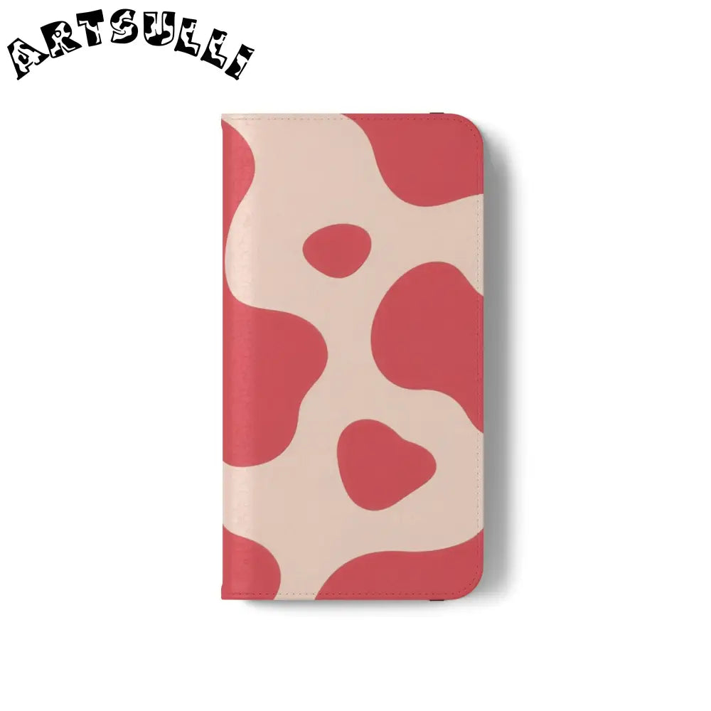 JAKKOUTTHEBXX Red and Beige Cow Print Illustration Printed Flip Case 2025
