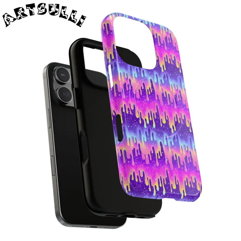 JAKKOUTTHEBXX Purple and Pink Galaxy Drip MagSafe Case 2025
