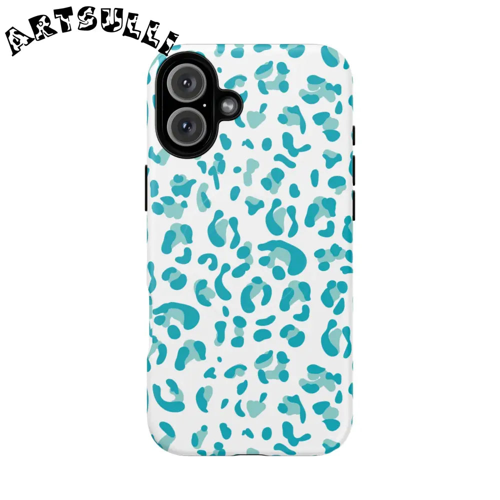 JAKKOUTTHEBXX Teal Leopard Print MagSafe Case 2025