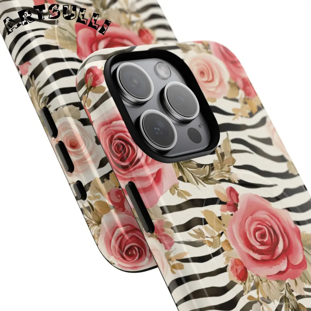 JAKKOUTTHEBXX Pink Floral Zebra MagSafe Phone Case 2025