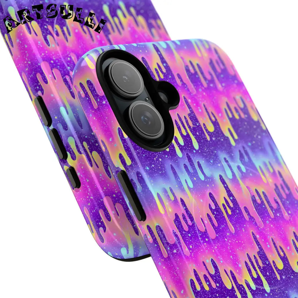 JAKKOUTTHEBXX Purple and Pink Galaxy Drip MagSafe Case 2025