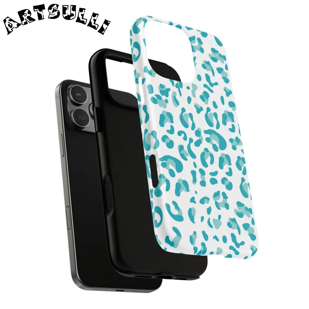 JAKKOUTTHEBXX Teal Leopard Print MagSafe Case 2025