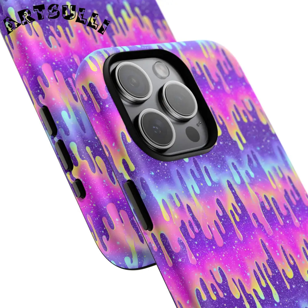JAKKOUTTHEBXX Purple and Pink Galaxy Drip MagSafe Case 2025