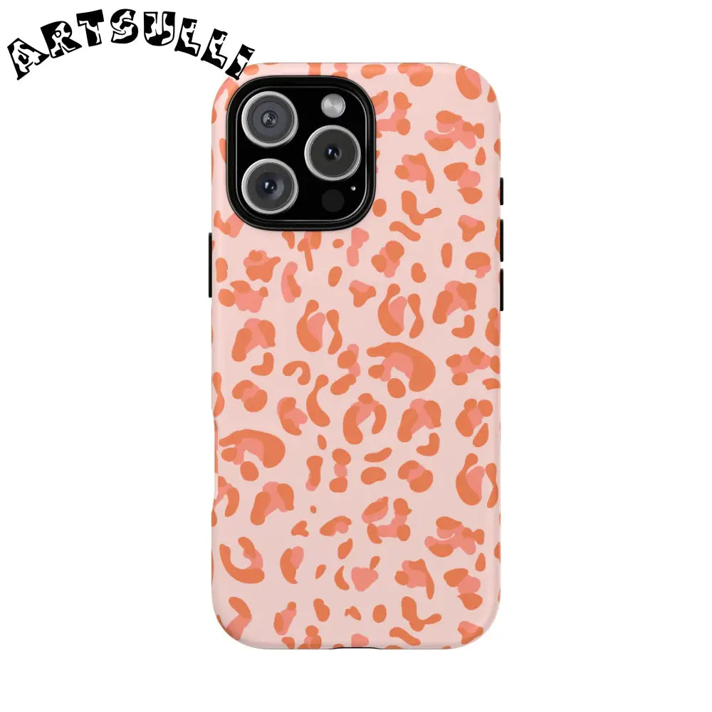 JAKKOUTTHEBXX Pink and Orange Leopard MagSafe iPhone Case 2025