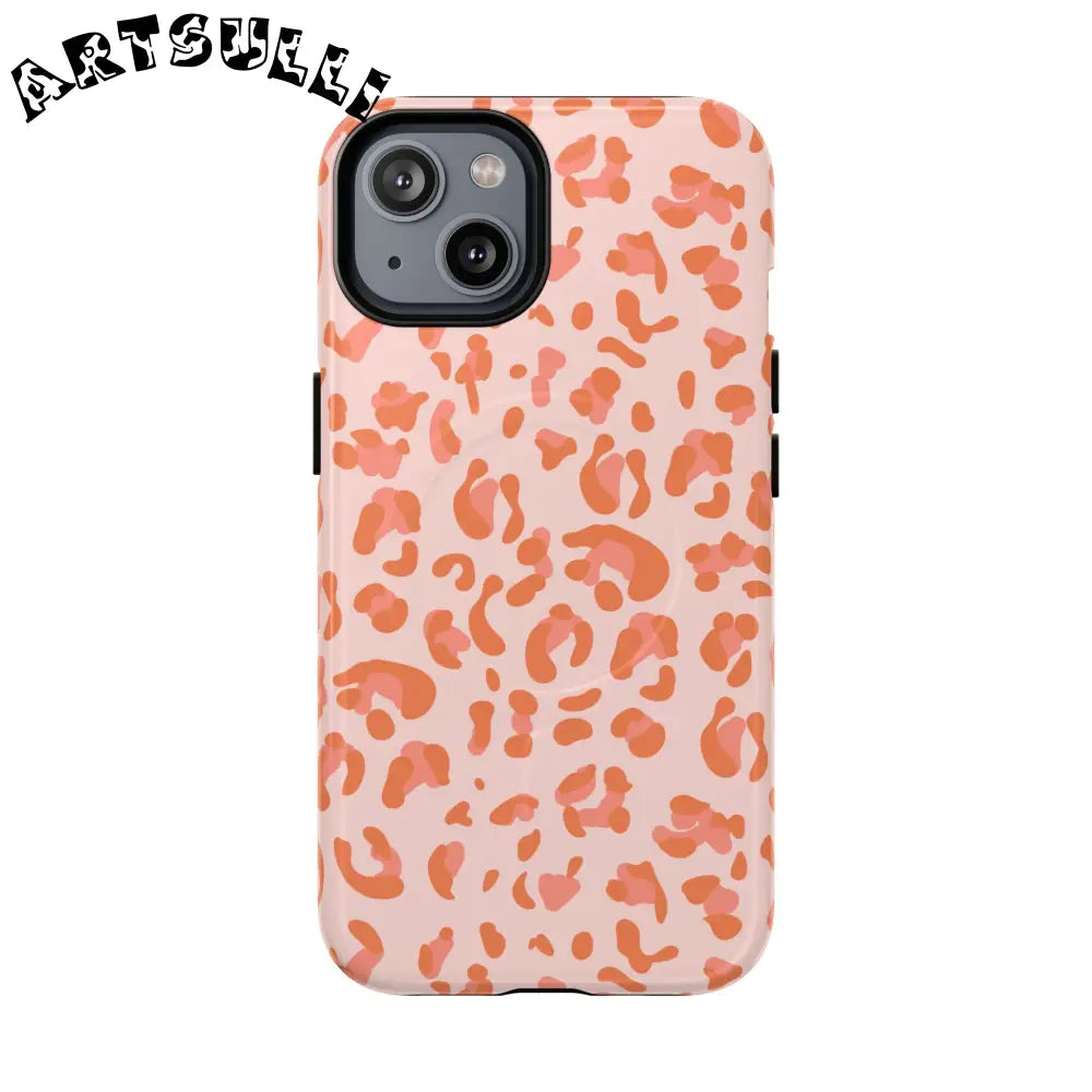 JAKKOUTTHEBXX Pink and Orange Leopard MagSafe iPhone Case 2025