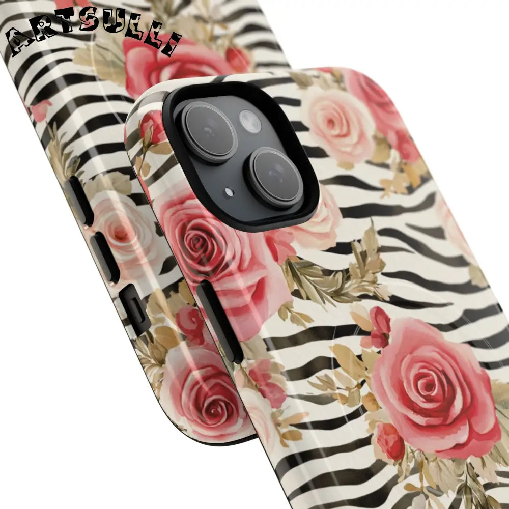 JAKKOUTTHEBXX Pink Floral Zebra MagSafe Phone Case 2025