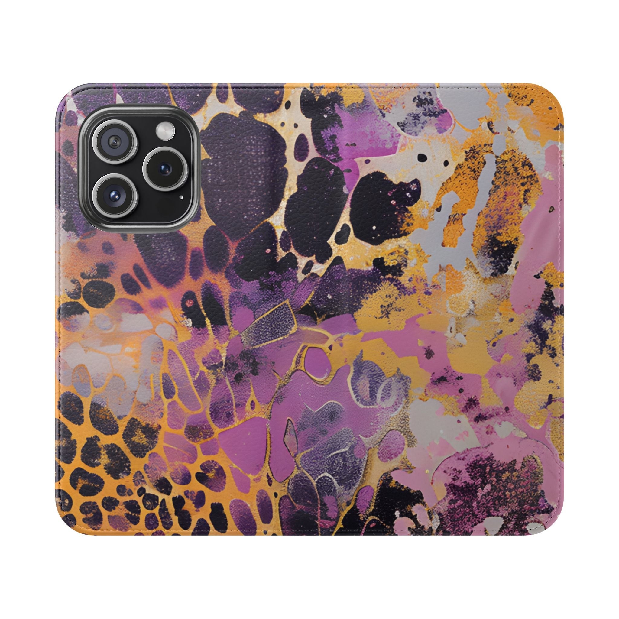 Vibrant Abstract Art Flip Cases, Artsulli - Art is Long, Life is Short, Phone Case, Size, iPhone 15 Pro, , , , , 22293924087680344972