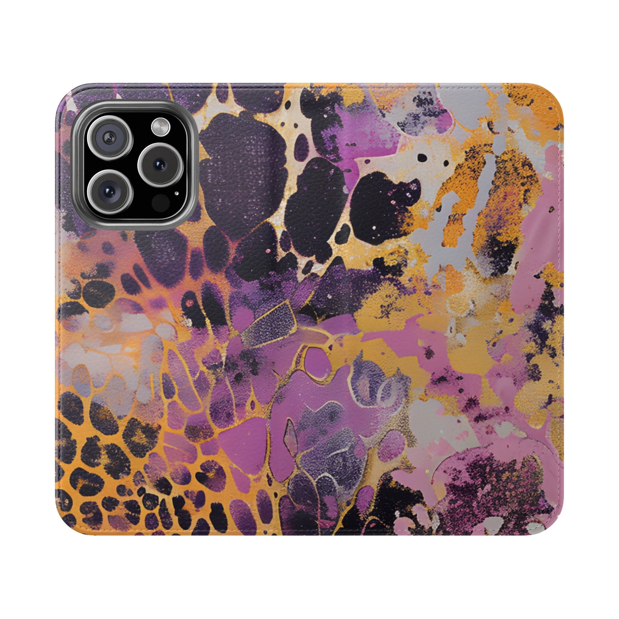 Vibrant Abstract Art Flip Cases, Artsulli - Art is Long, Life is Short, Phone Case, Size, iPhone 16 Pro, , , , , 22380716376666206274