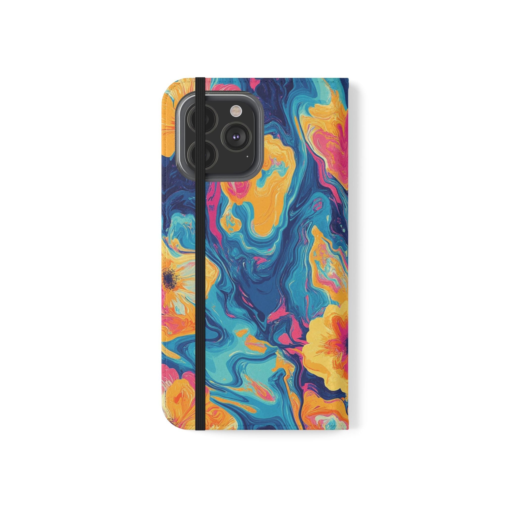 Vibrant Abstract Floral Flip Cases, Artsulli - Art is Long, Life is Short, Phone Case, , , , , , ,