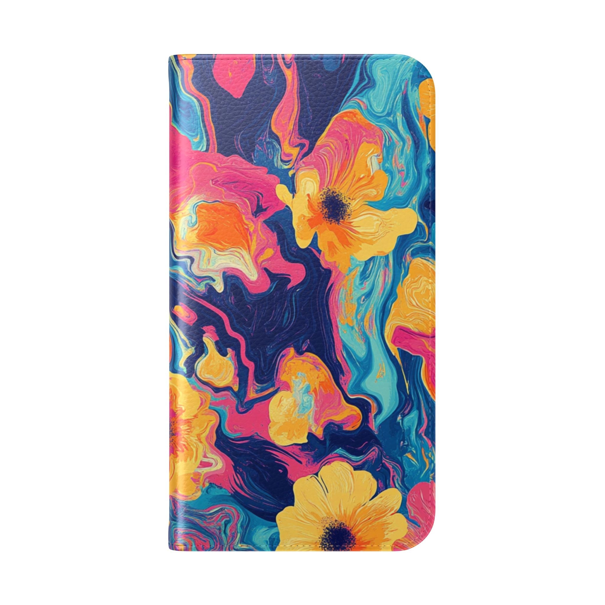 Vibrant Abstract Floral Flip Cases, Artsulli - Art is Long, Life is Short, Phone Case, , , , , , ,