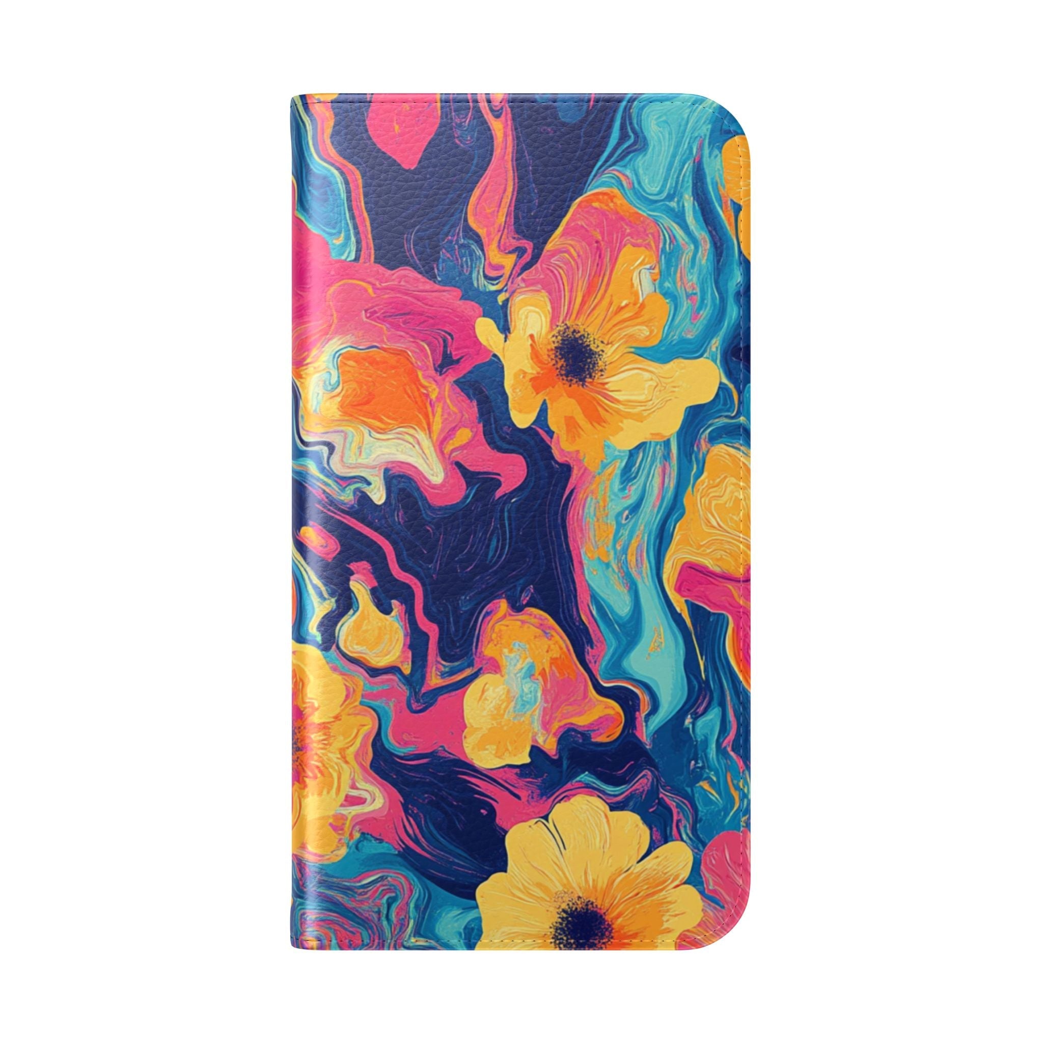 Vibrant Abstract Floral Flip Cases, Artsulli - Art is Long, Life is Short, Phone Case, , , , , , ,