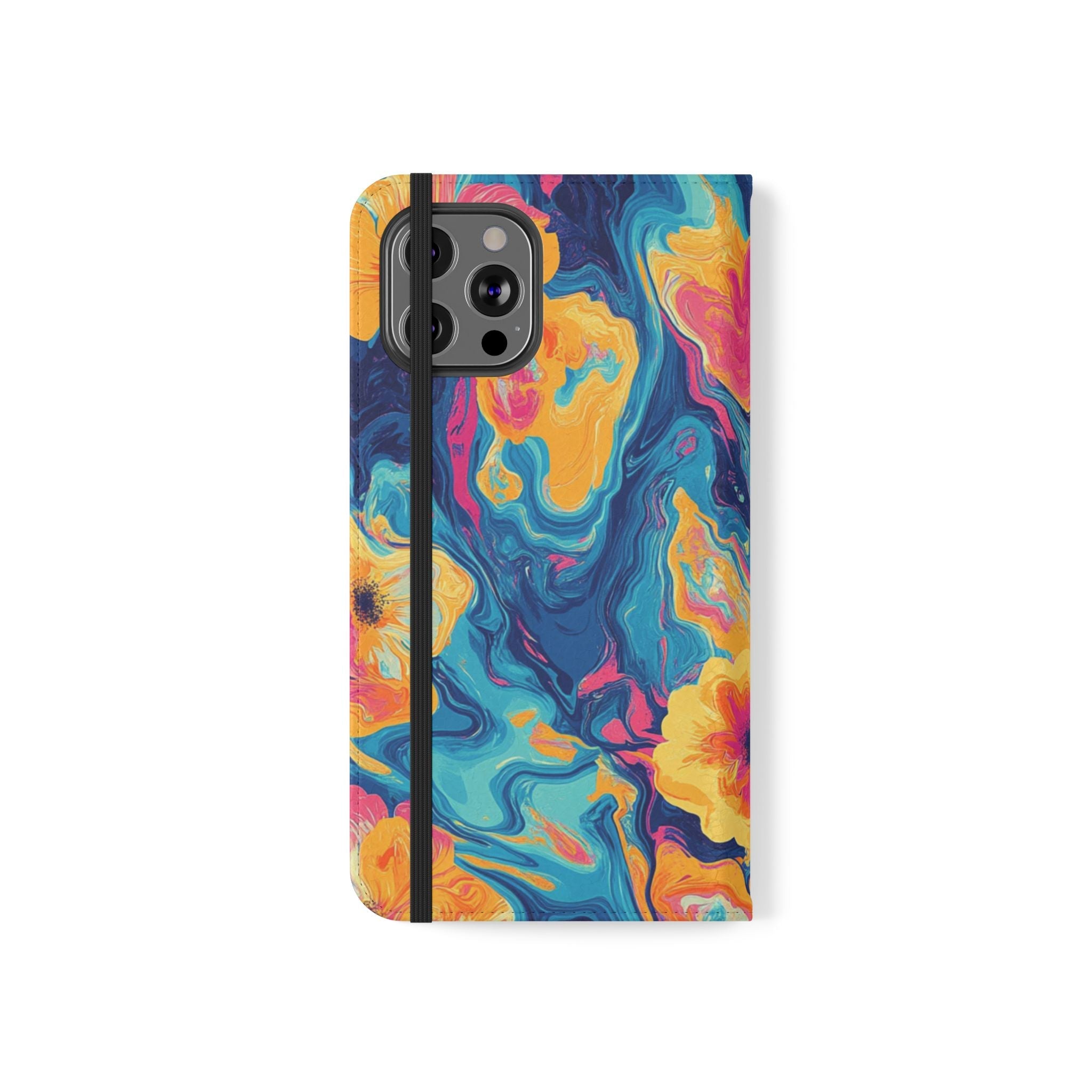Vibrant Abstract Floral Flip Cases, Artsulli - Art is Long, Life is Short, Phone Case, , , , , , ,