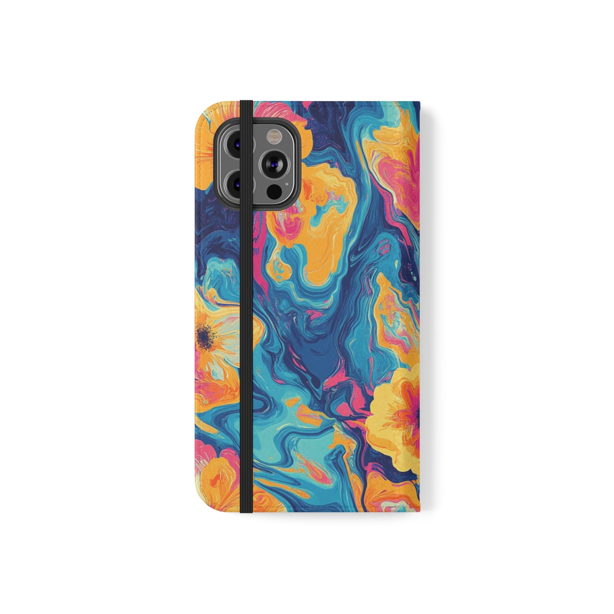 Vibrant Abstract Floral Flip Cases, Artsulli - Art is Long, Life is Short, Phone Case, , , , , , ,
