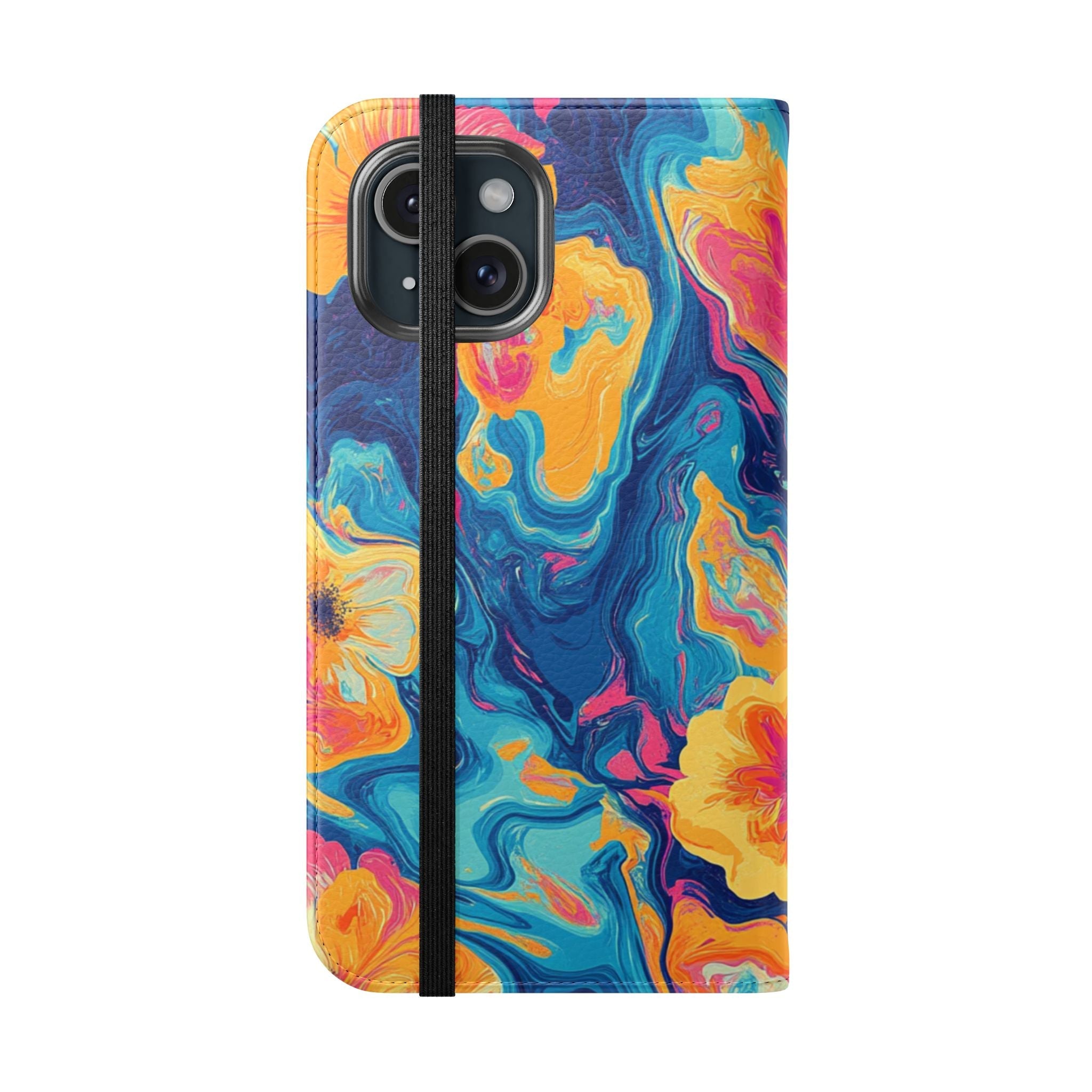 Vibrant Abstract Floral Flip Cases, Artsulli - Art is Long, Life is Short, Phone Case, , , , , , ,