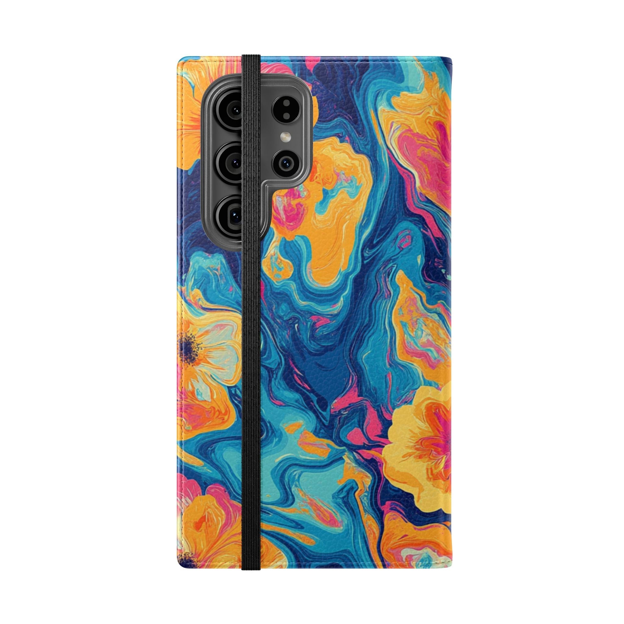 Vibrant Abstract Floral Flip Cases, Artsulli - Art is Long, Life is Short, Phone Case, , , , , , ,