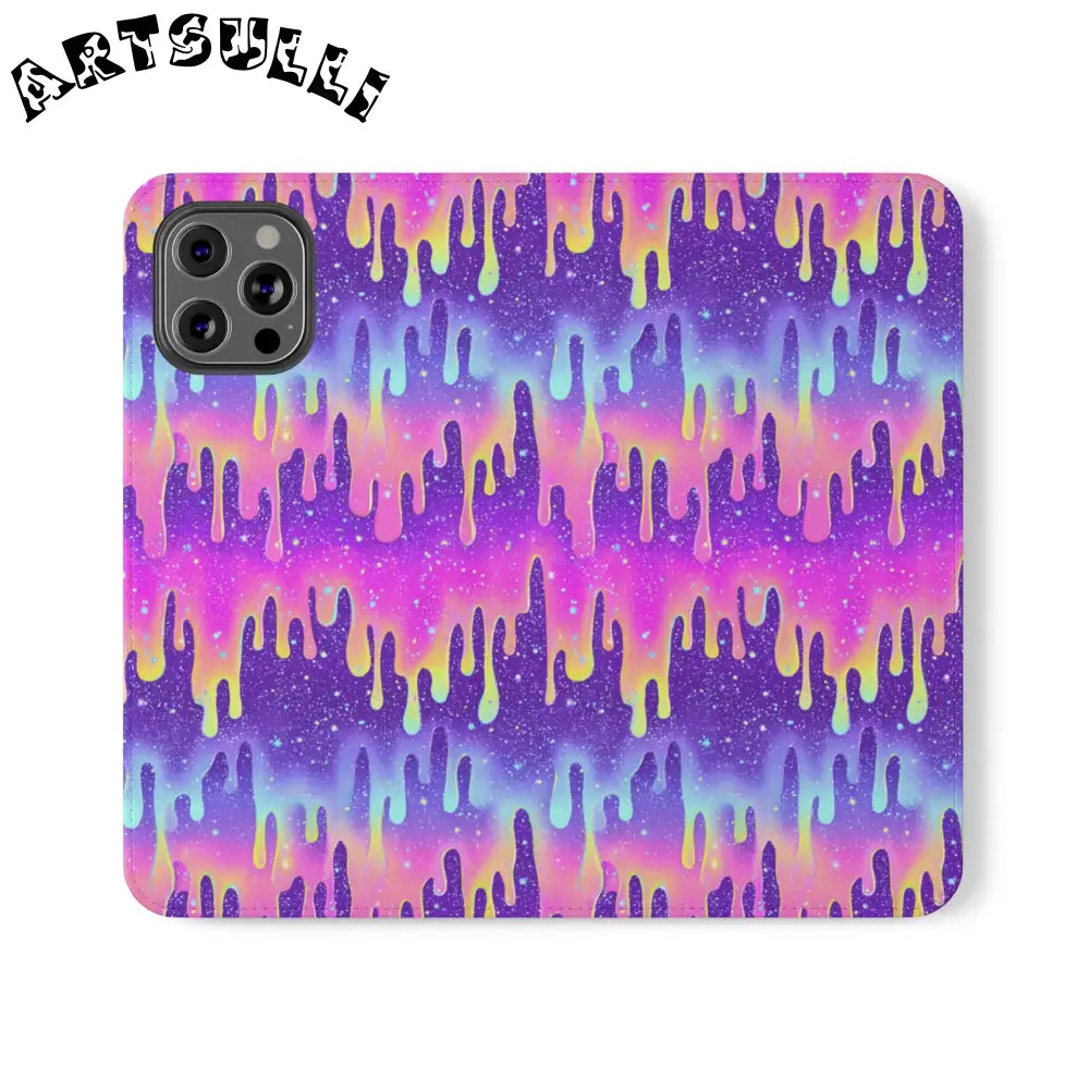 Vibrant Dripping Galaxy Flip Cases, Artsulli - Art is Long, Life is Short, Phone Case, Size, iPhone 12 Pro Max, , , , , 13011904064231514981