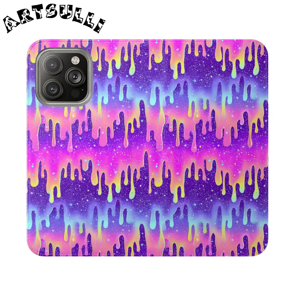 Vibrant Dripping Galaxy Flip Cases, Artsulli - Art is Long, Life is Short, Phone Case, Size, iPhone 14 Pro Max, , , , , 29116179154489271373