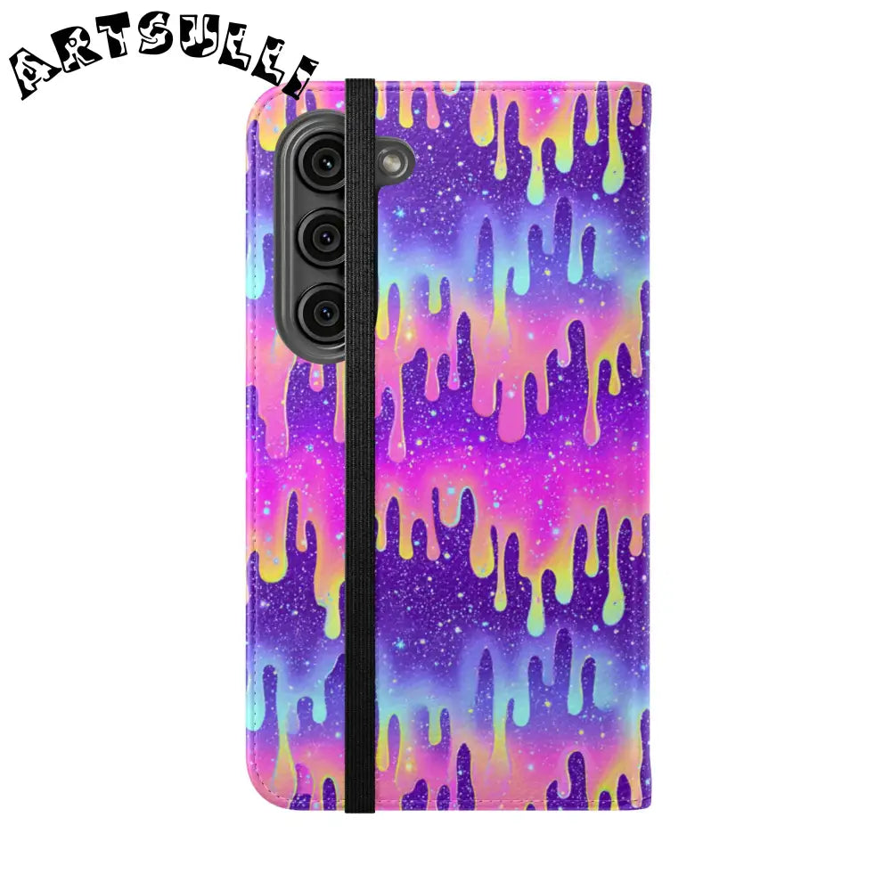 Vibrant Dripping Galaxy Flip Cases, Artsulli - Art is Long, Life is Short, Phone Case, , , , , , ,