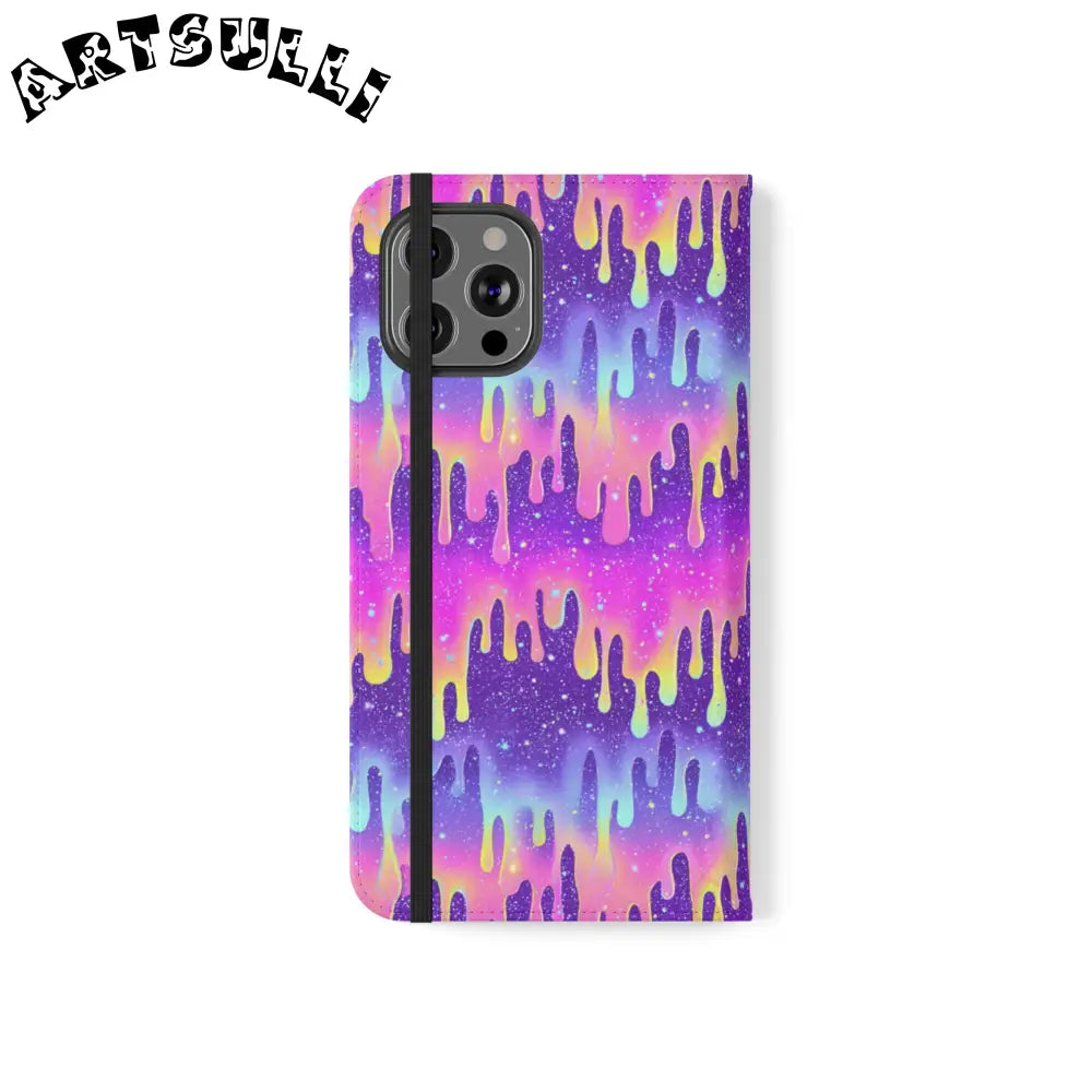 Vibrant Dripping Galaxy Flip Cases, Artsulli - Art is Long, Life is Short, Phone Case, , , , , , ,