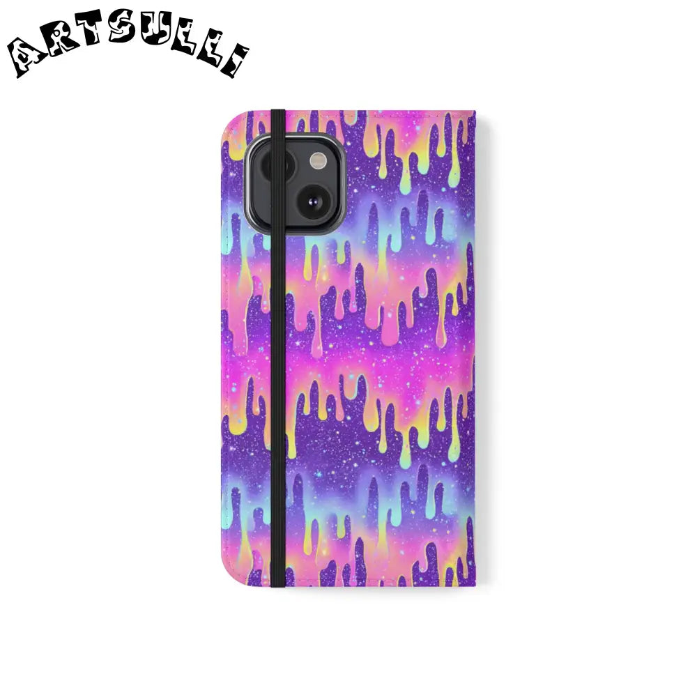 Vibrant Dripping Galaxy Flip Cases, Artsulli - Art is Long, Life is Short, Phone Case, , , , , , ,