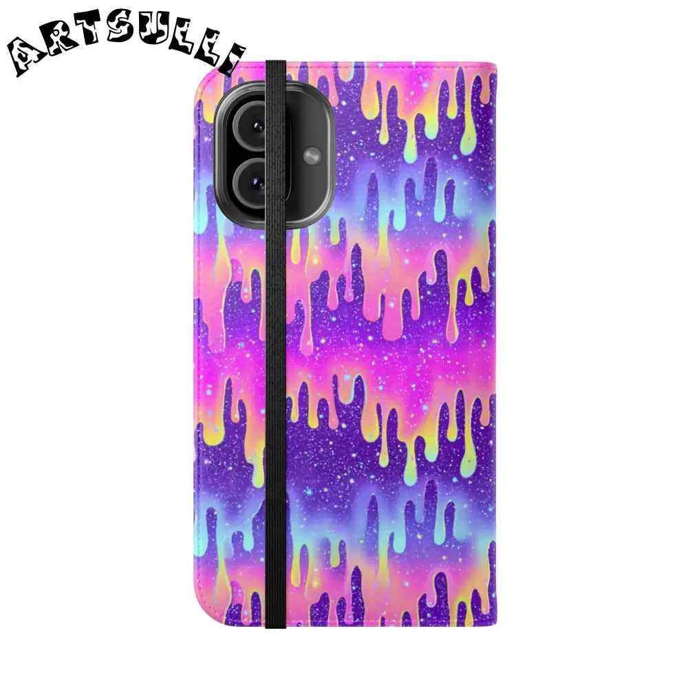 Vibrant Dripping Galaxy Flip Cases, Artsulli - Art is Long, Life is Short, Phone Case, , , , , , ,