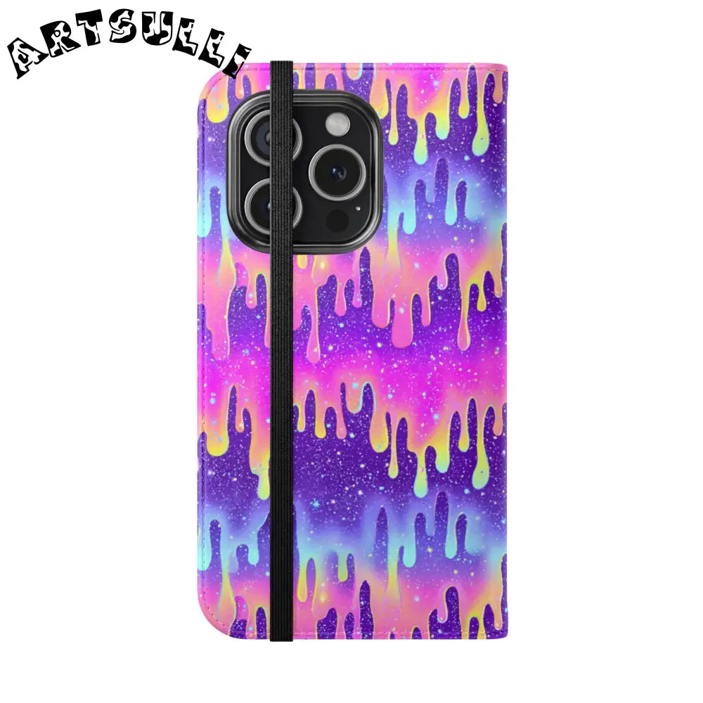 Vibrant Dripping Galaxy Flip Cases, Artsulli - Art is Long, Life is Short, Phone Case, , , , , , ,