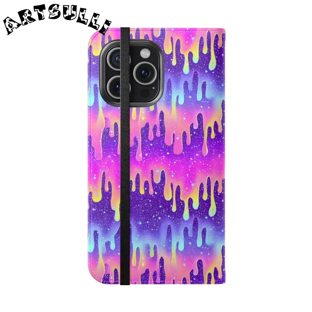 Vibrant Dripping Galaxy Flip Cases, Artsulli - Art is Long, Life is Short, Phone Case, , , , , , ,