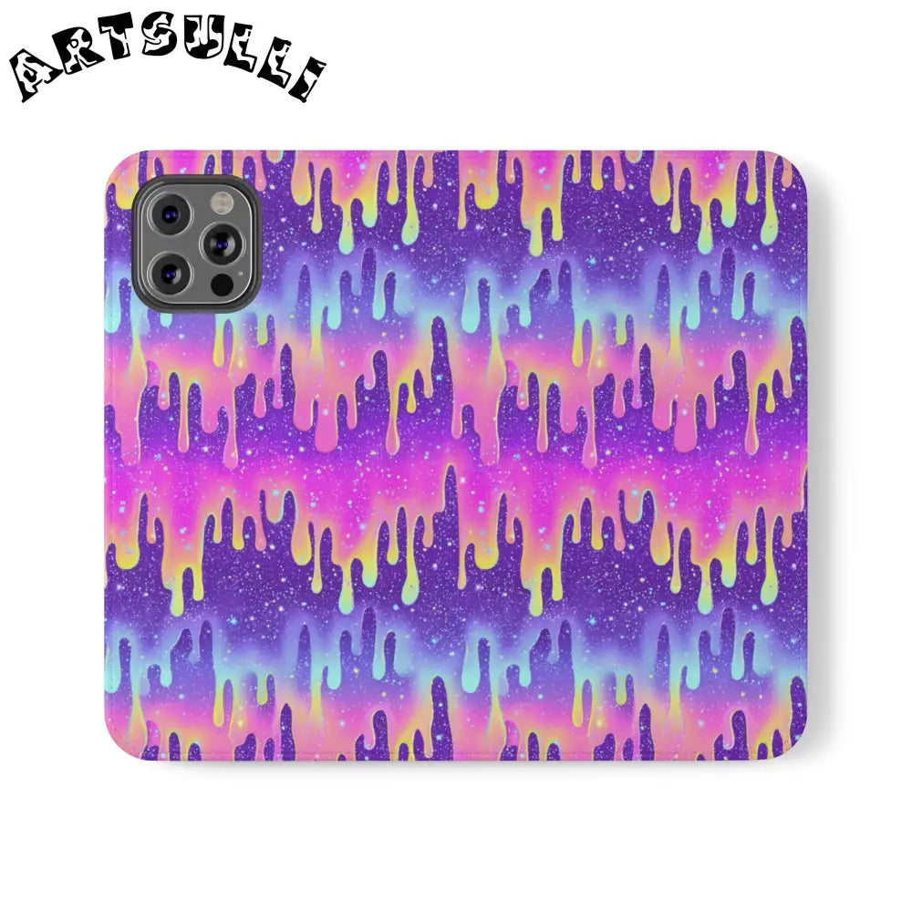Vibrant Dripping Galaxy Flip Cases, Artsulli - Art is Long, Life is Short, Phone Case, Size, iPhone 12 Pro, , , , , 22321253834095857397