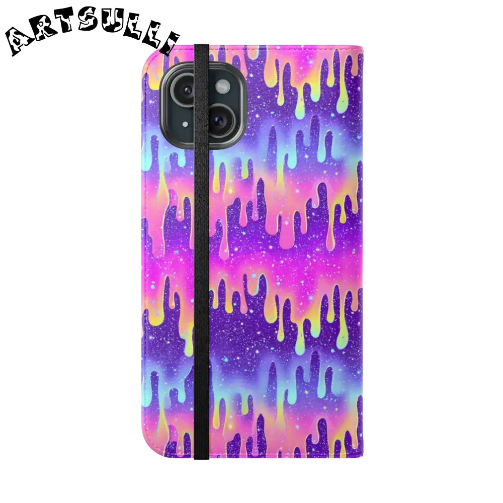 Vibrant Dripping Galaxy Flip Cases, Artsulli - Art is Long, Life is Short, Phone Case, , , , , , ,
