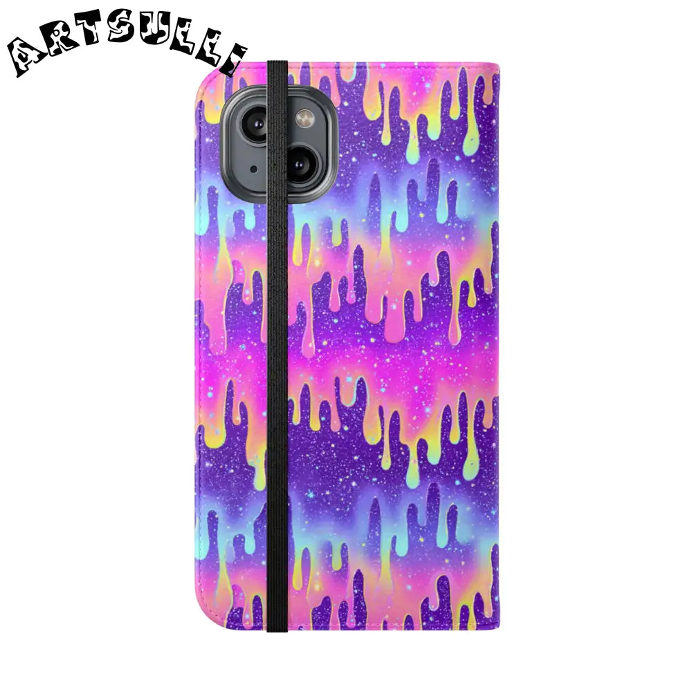 Vibrant Dripping Galaxy Flip Cases, Artsulli - Art is Long, Life is Short, Phone Case, , , , , , ,