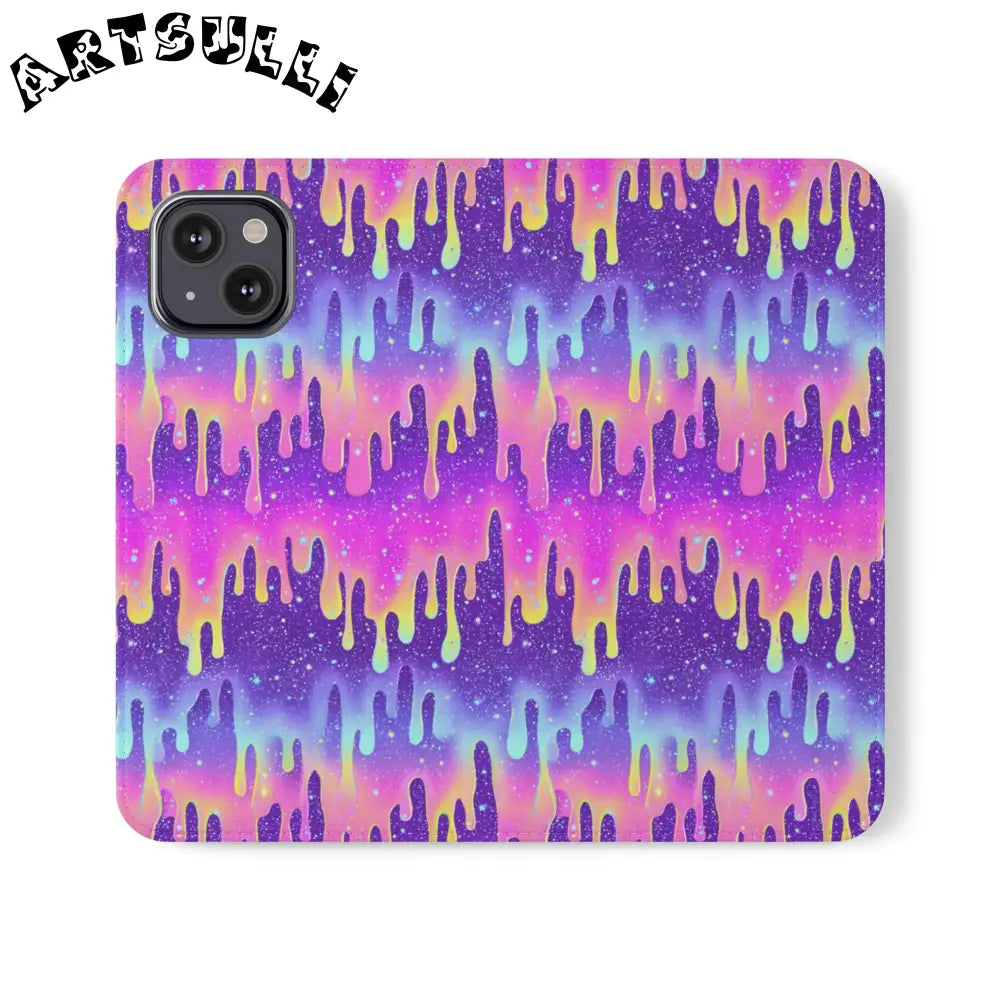 Vibrant Dripping Galaxy Flip Cases, Artsulli - Art is Long, Life is Short, Phone Case, Size, iPhone 13, , , , , 17715836082822843451