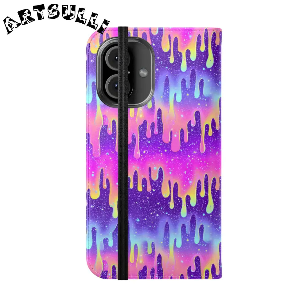 Vibrant Dripping Galaxy Flip Cases, Artsulli - Art is Long, Life is Short, Phone Case, , , , , , ,