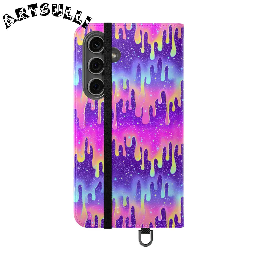 Vibrant Dripping Galaxy Flip Cases, Artsulli - Art is Long, Life is Short, Phone Case, , , , , , ,