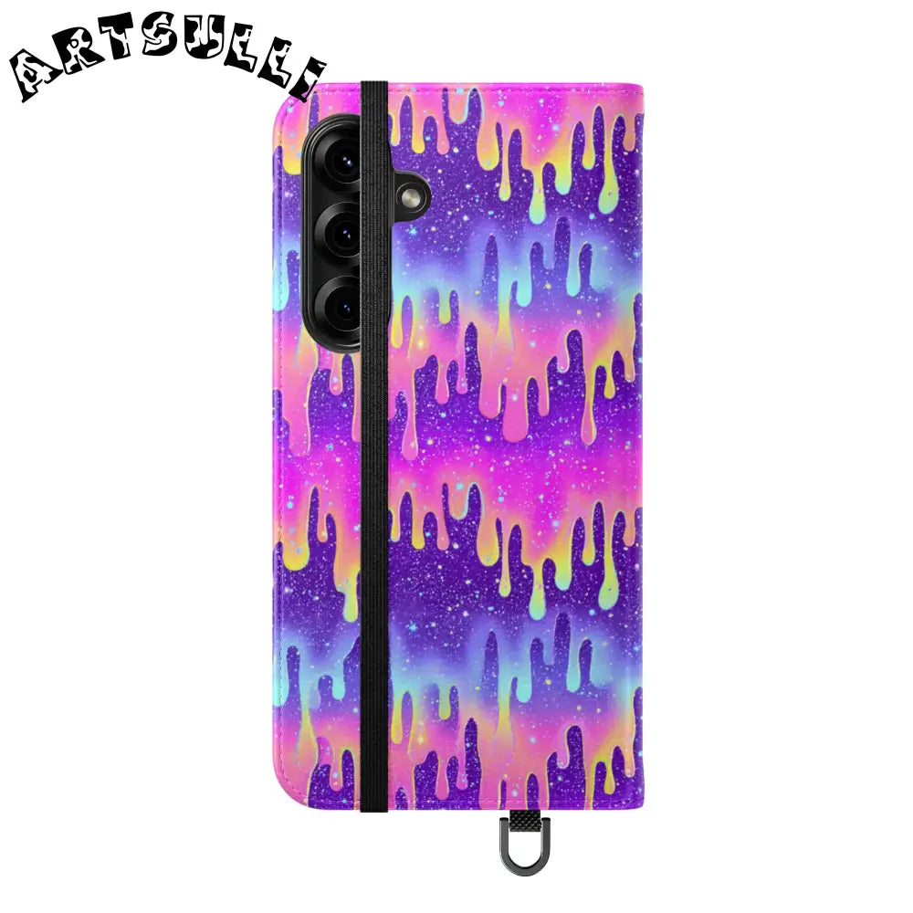 Vibrant Dripping Galaxy Flip Cases, Artsulli - Art is Long, Life is Short, Phone Case, , , , , , ,