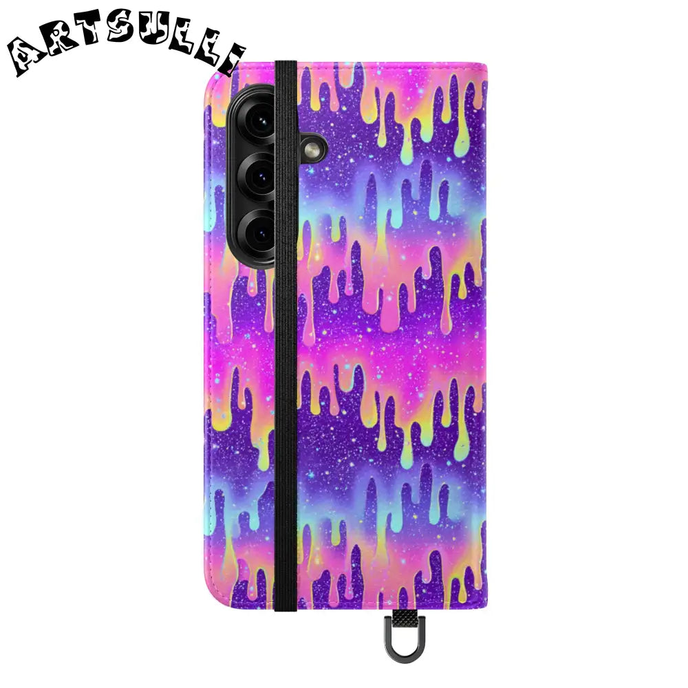 Vibrant Dripping Galaxy Flip Cases, Artsulli - Art is Long, Life is Short, Phone Case, , , , , , ,