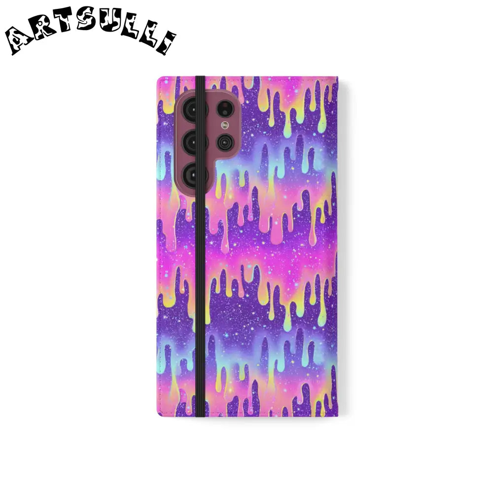 Vibrant Dripping Galaxy Flip Cases, Artsulli - Art is Long, Life is Short, Phone Case, , , , , , ,