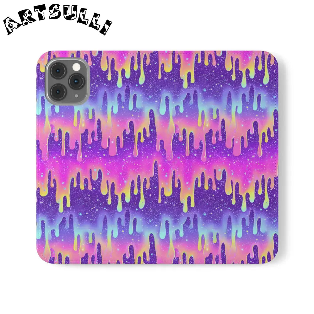 Vibrant Dripping Galaxy Flip Cases, Artsulli - Art is Long, Life is Short, Phone Case, Size, iPhone 11 Pro, , , , , 78745430656243011074
