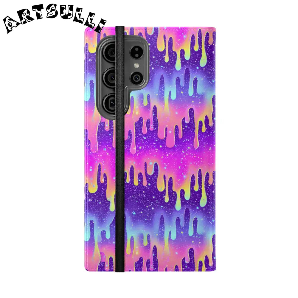Vibrant Dripping Galaxy Flip Cases, Artsulli - Art is Long, Life is Short, Phone Case, , , , , , ,