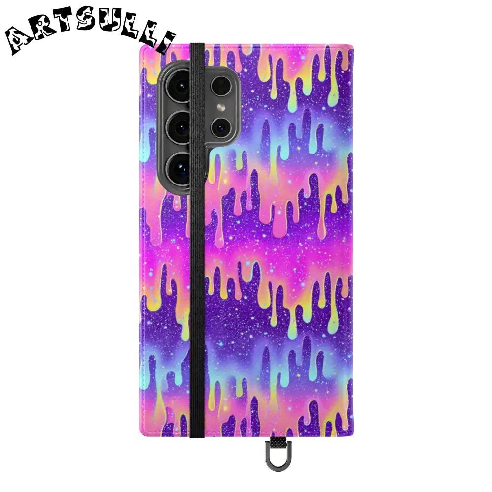 Vibrant Dripping Galaxy Flip Cases, Artsulli - Art is Long, Life is Short, Phone Case, , , , , , ,