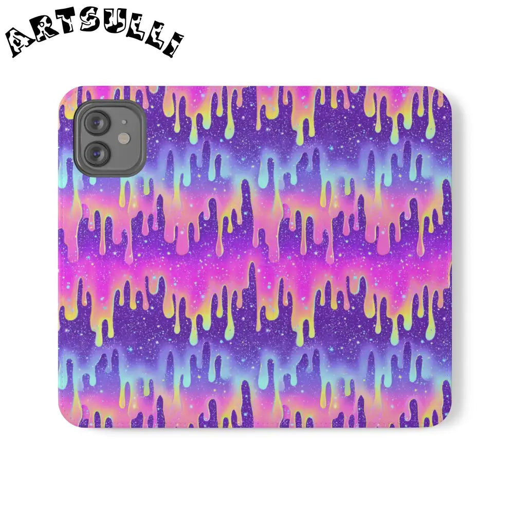 Vibrant Dripping Galaxy Flip Cases, Artsulli - Art is Long, Life is Short, Phone Case, Size, iPhone 12, , , , , 17990448966967460932