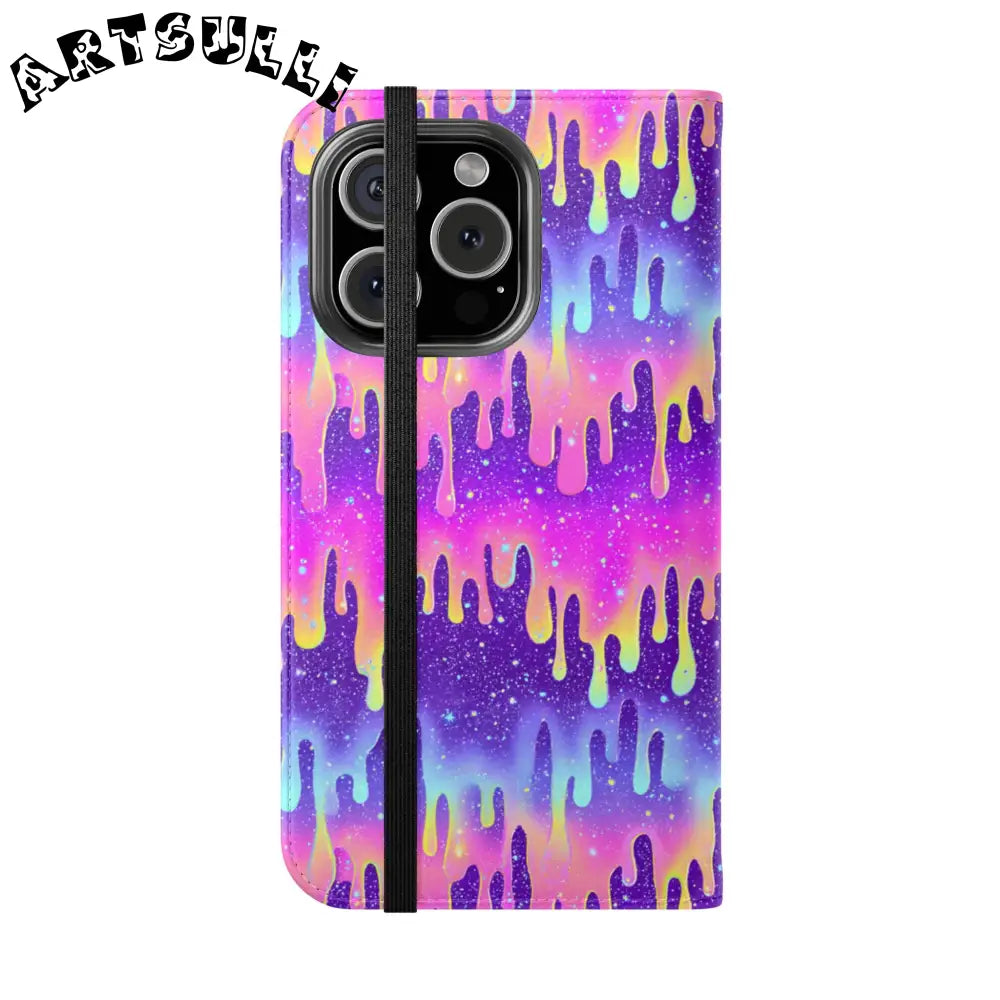 Vibrant Dripping Galaxy Flip Cases, Artsulli - Art is Long, Life is Short, Phone Case, , , , , , ,