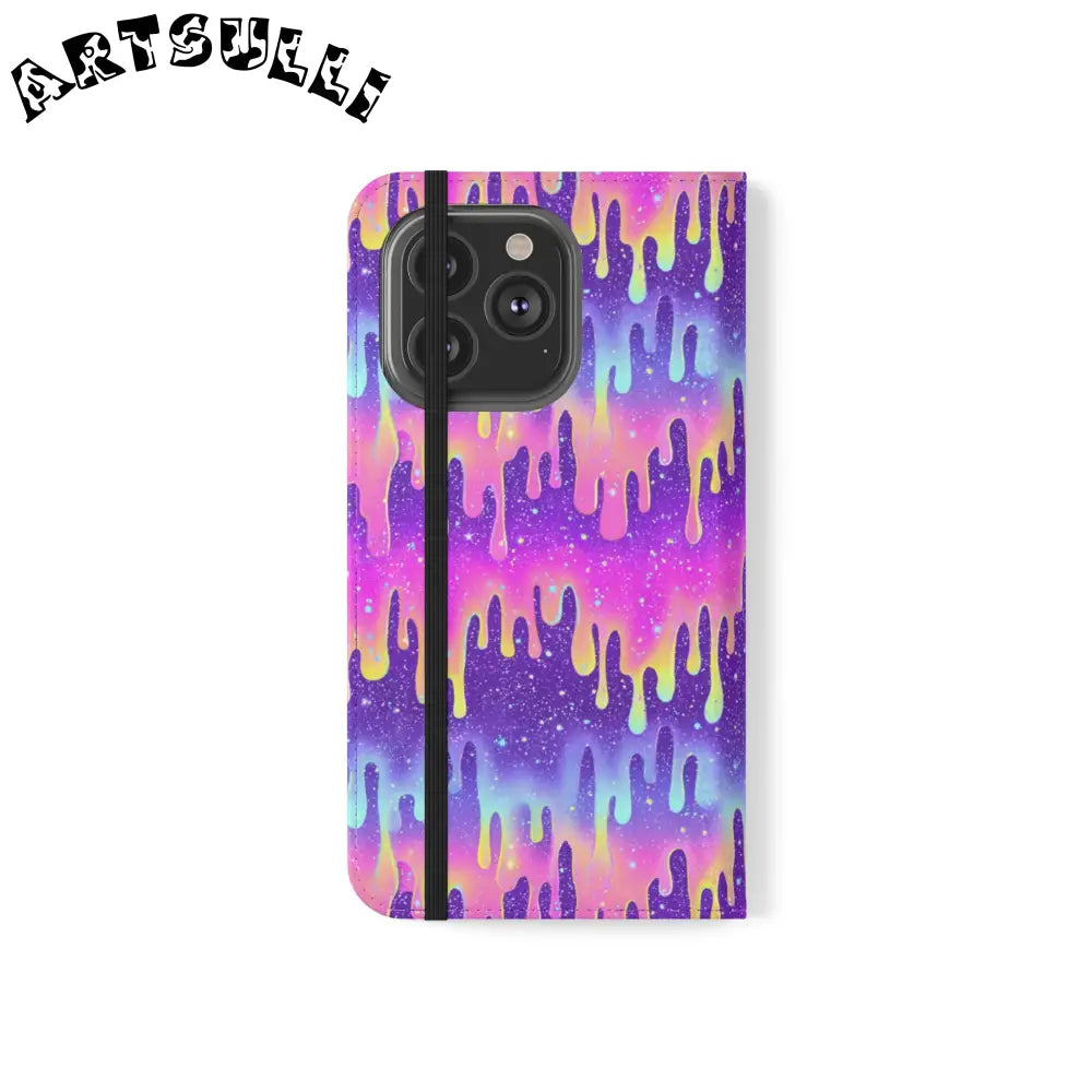 Vibrant Dripping Galaxy Flip Cases, Artsulli - Art is Long, Life is Short, Phone Case, , , , , , ,