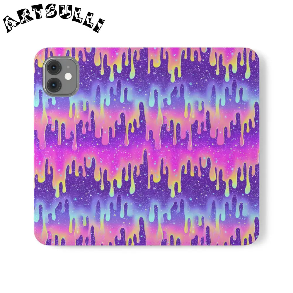 Vibrant Dripping Galaxy Flip Cases, Artsulli - Art is Long, Life is Short, Phone Case, Size, iPhone 11, , , , , 25831709382366036630