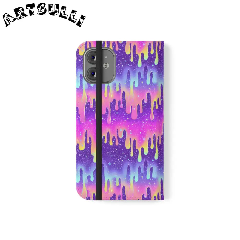 Vibrant Dripping Galaxy Flip Cases, Artsulli - Art is Long, Life is Short, Phone Case, , , , , , ,