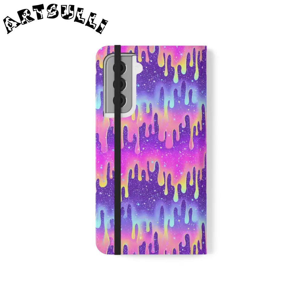 Vibrant Dripping Galaxy Flip Cases, Artsulli - Art is Long, Life is Short, Phone Case, , , , , , ,